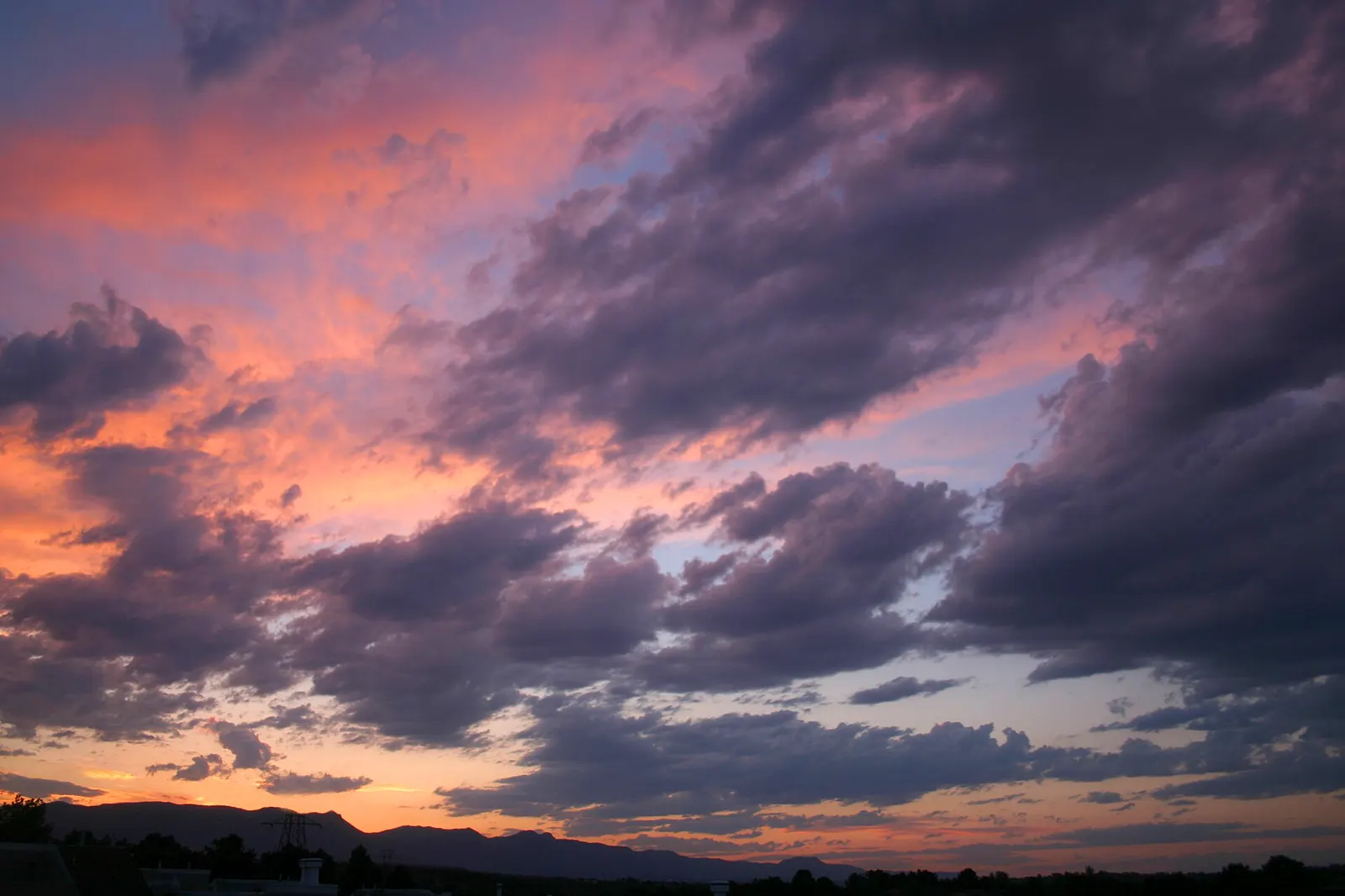 Sunset over the Rampart Range from Colorado Springs
